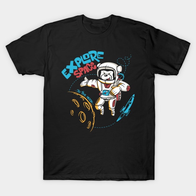 Teddy Bear Astronaut T-Shirt by Mako Design 